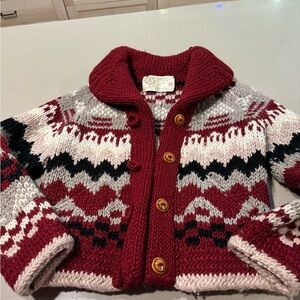 Cozy Knit women’s Jacket - Red and Gray